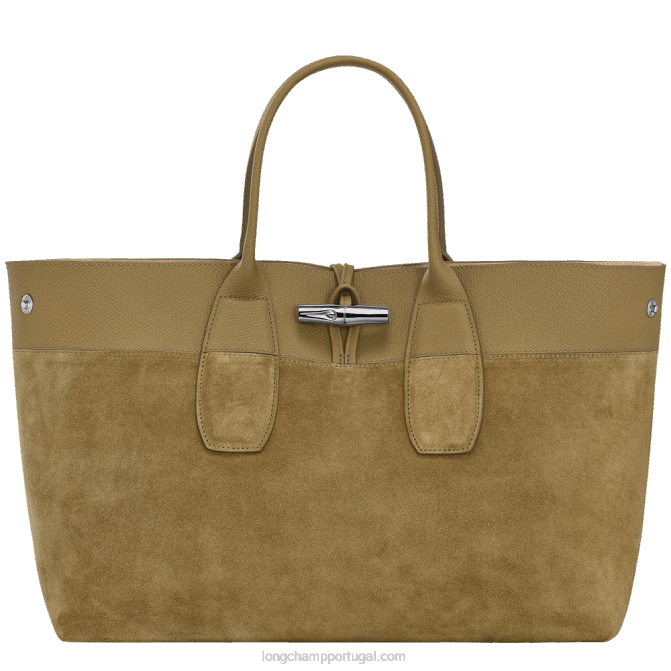 Longchamp 6DPZ119 bronze mulheres bolsa roseau xl