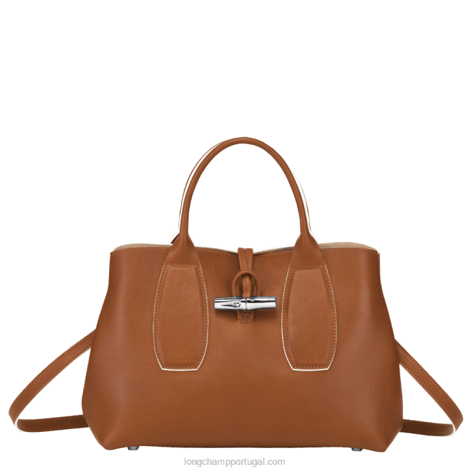 Longchamp 6DPZ121 conhaque mulheres bolsa roseau m