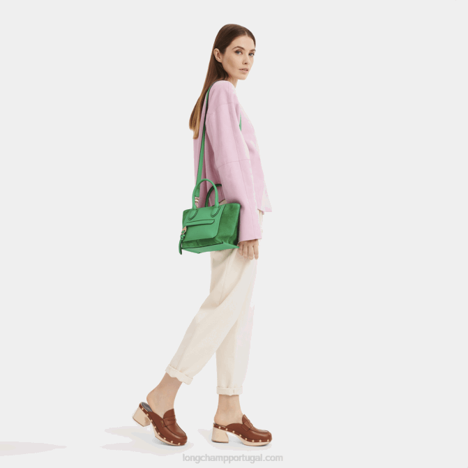 Longchamp 6DPZ160 grama/luz verde mulheres mala de caixa de correio f