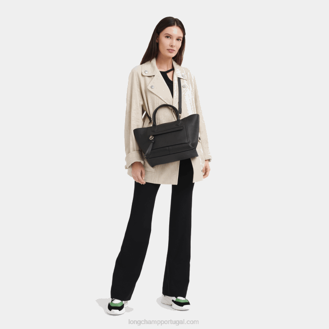 Longchamp 6DPZ167 preto mulheres bolsa de caixa de correio m