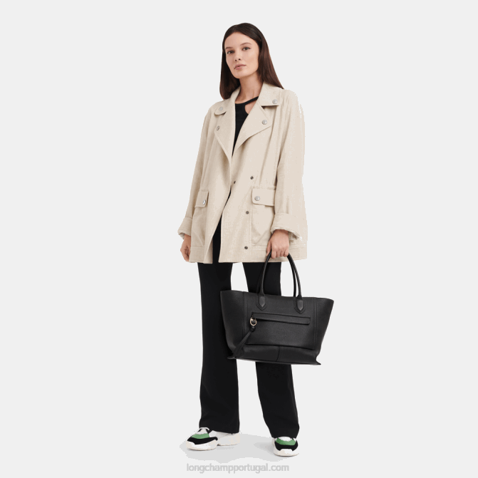 Longchamp 6DPZ171 preto mulheres bolsa de caixa de correio l