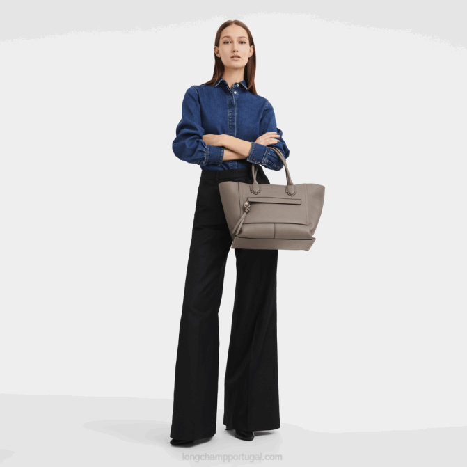Longchamp 6DPZ172 taupe mulheres bolsa de caixa de correio l