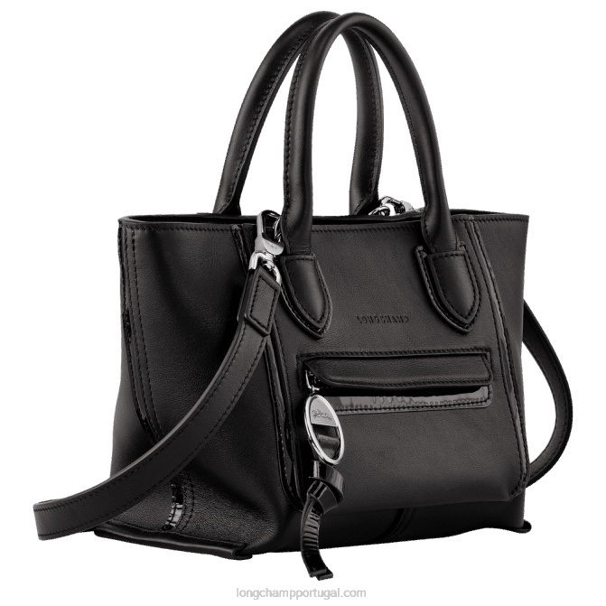 Longchamp 6DPZ175 preto mulheres mala de caixa de correio f