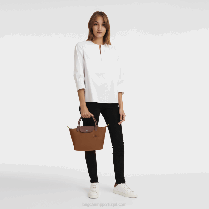 Longchamp 6DPZ188 conhaque mulheres bolsa verde le pliage s