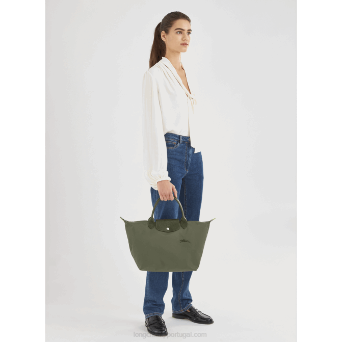 Longchamp 6DPZ193 floresta mulheres bolsa verde le pliage m
