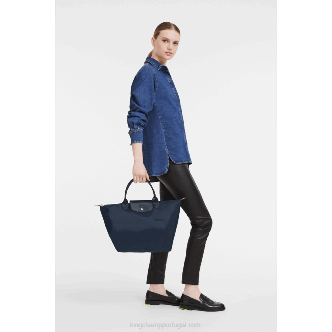 Longchamp 6DPZ195 marinha mulheres bolsa verde le pliage m