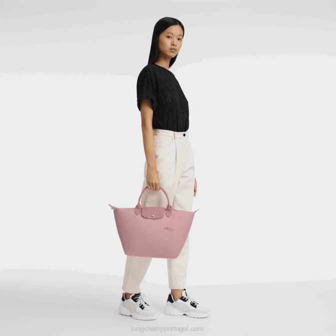 Longchamp 6DPZ197 pétala rosa mulheres bolsa verde le pliage m