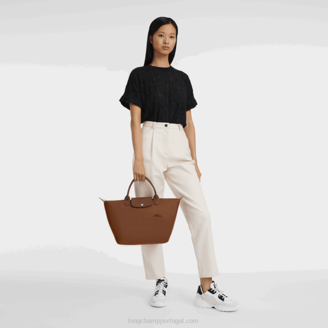Longchamp 6DPZ42 conhaque mulheres bolsa verde le pliage m