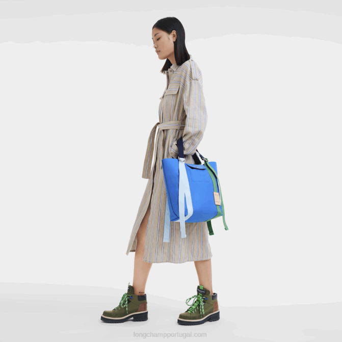 Longchamp 6DPZ50 azul mulheres bolsa tote le pliage re play s