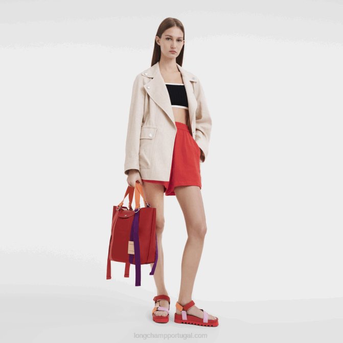 Longchamp 6DPZ52 vermelho mulheres bolsa tote le pliage re play s
