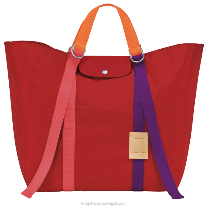 Longchamp 6DPZ58 vermelho mulheres bolsa le pliage re play xl