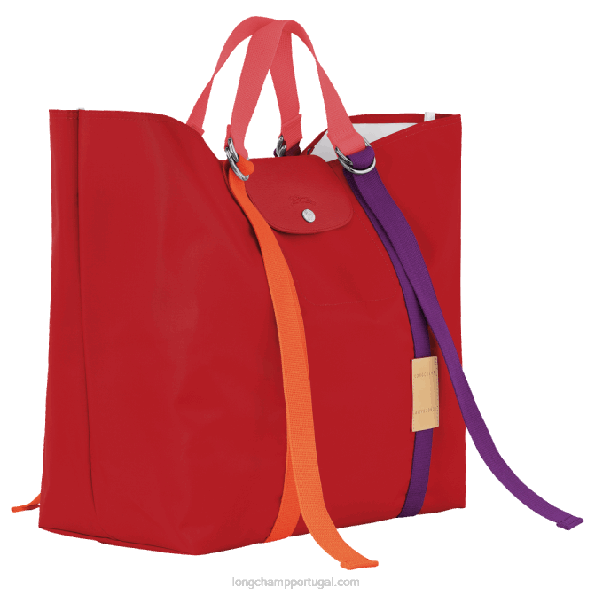 Longchamp 6DPZ58 vermelho mulheres bolsa le pliage re play xl
