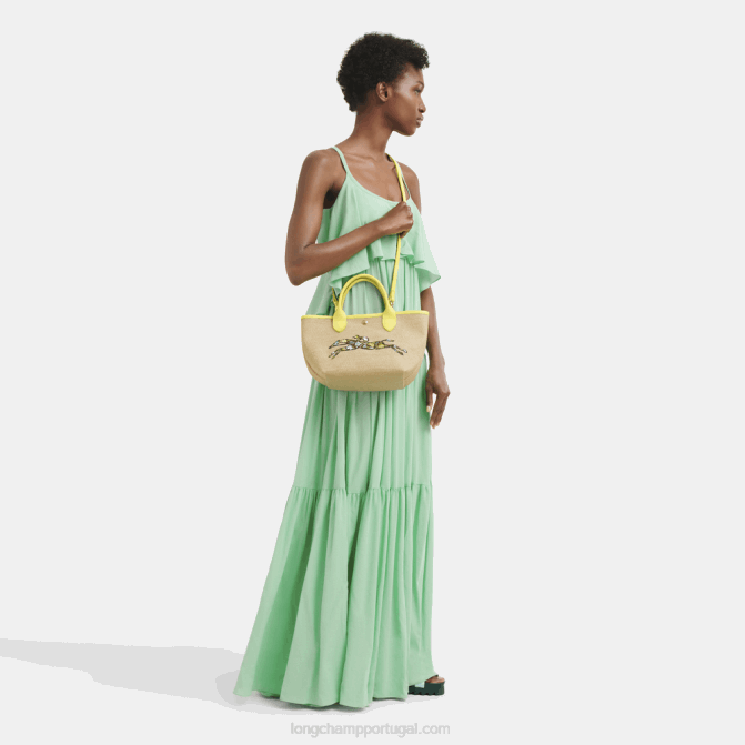 Longchamp 6DPZ60 amarelo mulheres bolsa cesto le panier pliage s