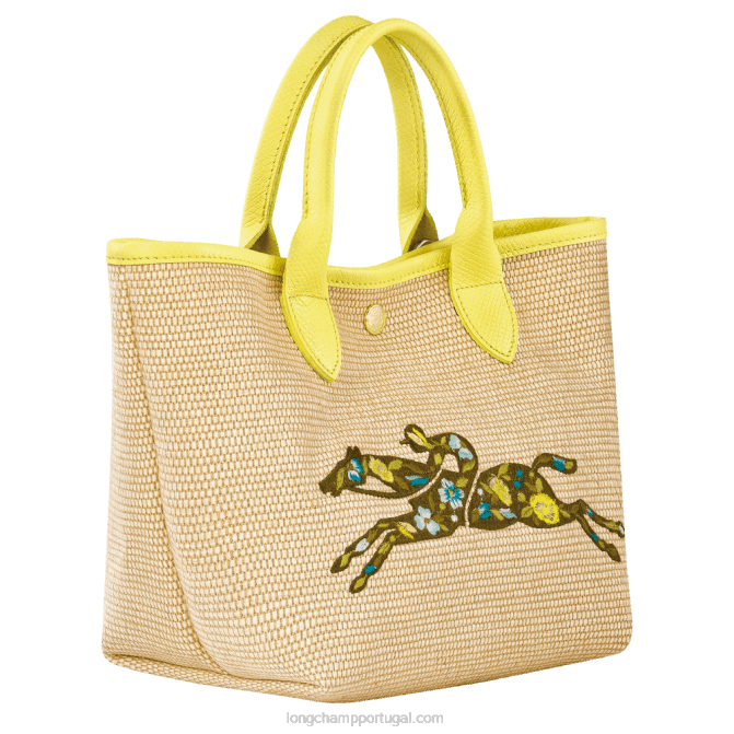 Longchamp 6DPZ60 amarelo mulheres bolsa cesto le panier pliage s