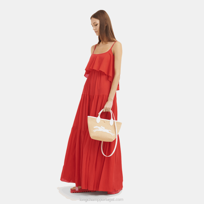 Longchamp 6DPZ63 branco mulheres bolsa cesto le panier pliage s
