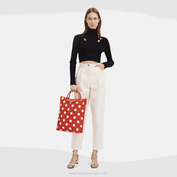 Longchamp 6DPZ81 laranja mulheres bolsa tote coleção le pliage m