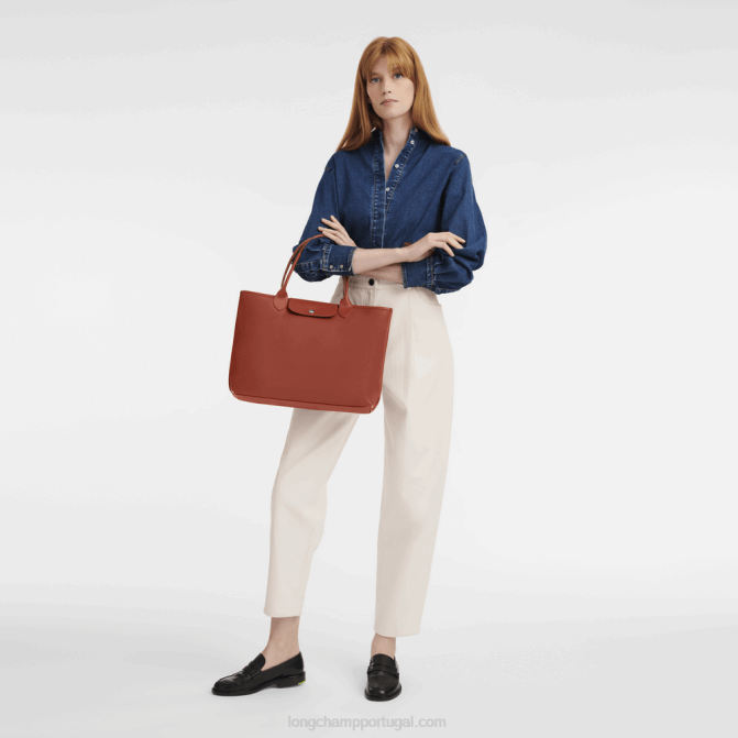 Longchamp 6DPZ85 terracota mulheres bolsa tote city le pliage l
