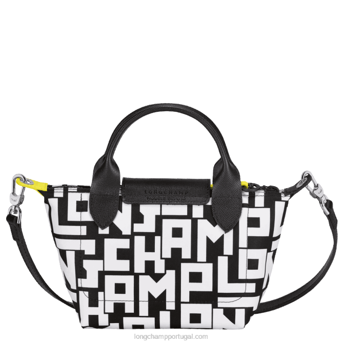 Longchamp 6DPZ89 Preto branco mulheres bolsa le pliage lgp xs
