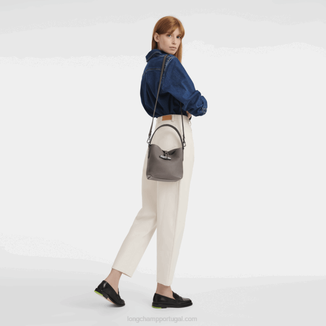 Longchamp 6DPZ94 cinza mulheres saco de balde essencial roseau xs
