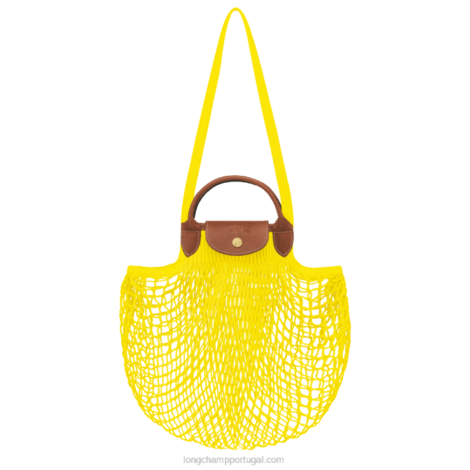 Longchamp 6DPZ2 limão mulheres bolsa de malha filet le pliage l