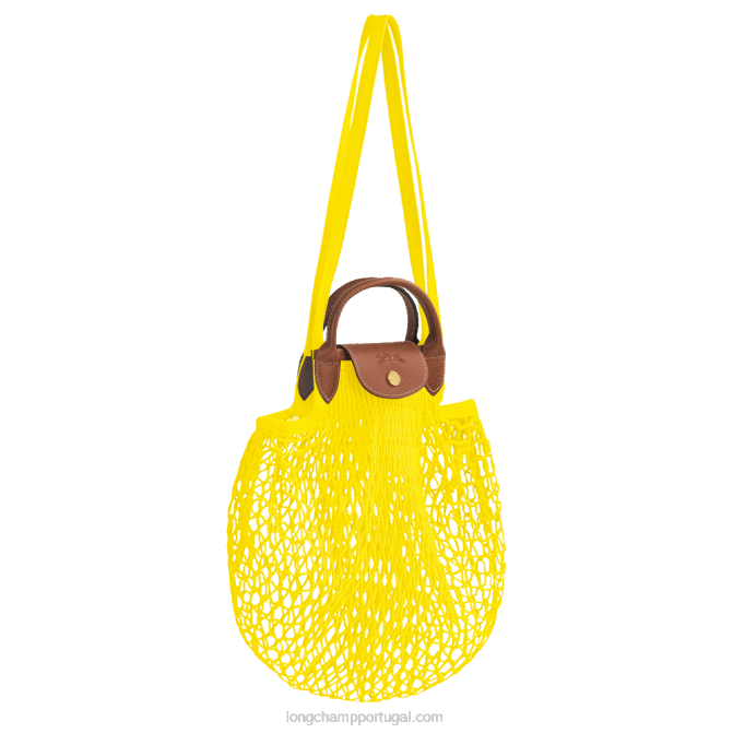 Longchamp 6DPZ2 limão mulheres bolsa de malha filet le pliage l