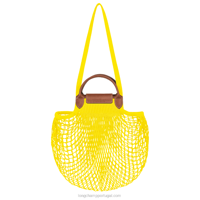Longchamp 6DPZ2 limão mulheres bolsa de malha filet le pliage l