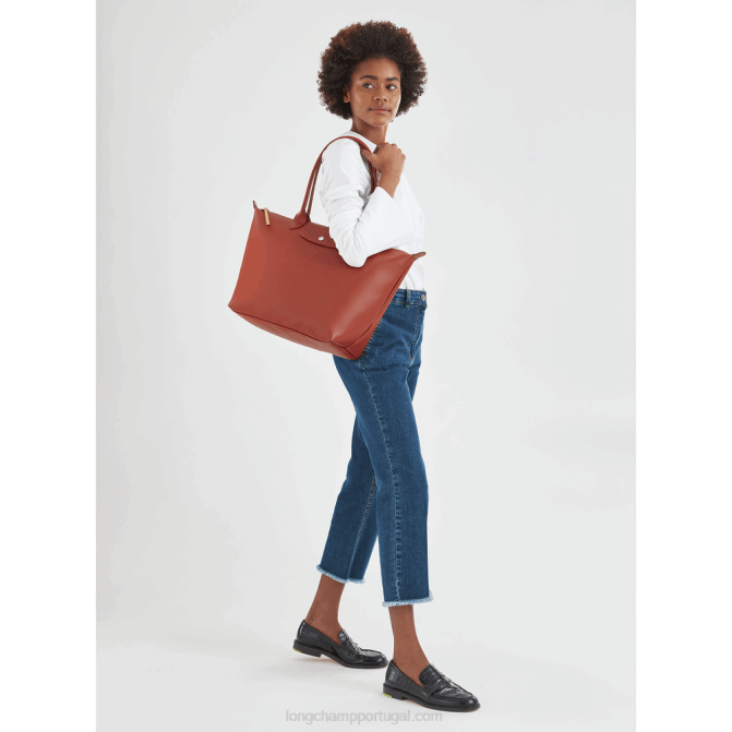Longchamp 6DPZ350 terracota mulheres bolsa tote city le pliage l