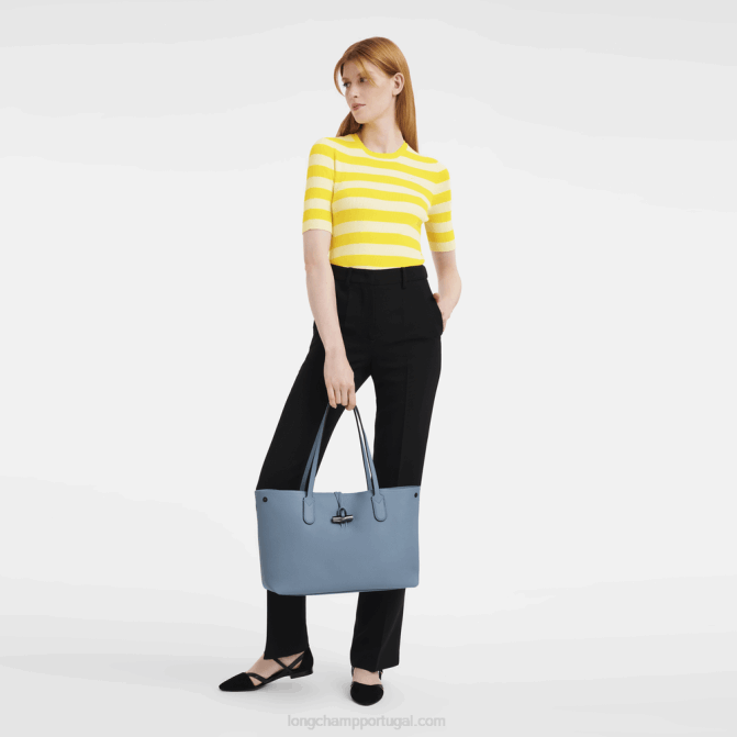 Longchamp 6DPZ363 ardósia mulheres bolsa tote essencial roseau l