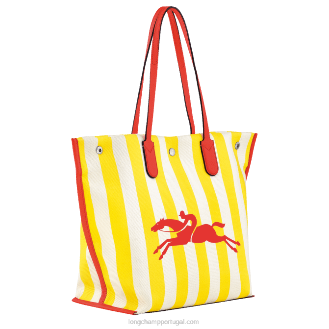 Longchamp 6DPZ364 Branco amarelado mulheres bolsa tote essencial roseau l