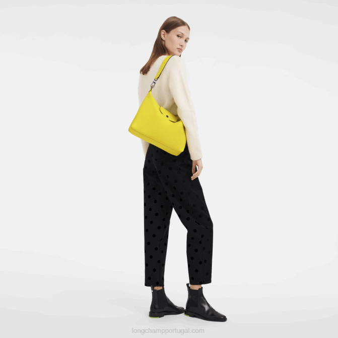 Longchamp 6DPZ394 limão mulheres bolsa le pliage xtra hobo m