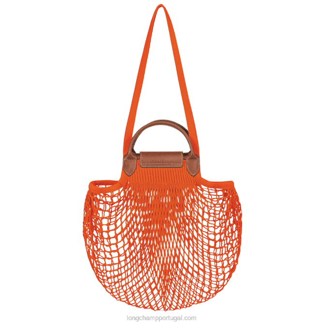Longchamp 6DPZ3 laranja mulheres bolsa de malha filet le pliage l