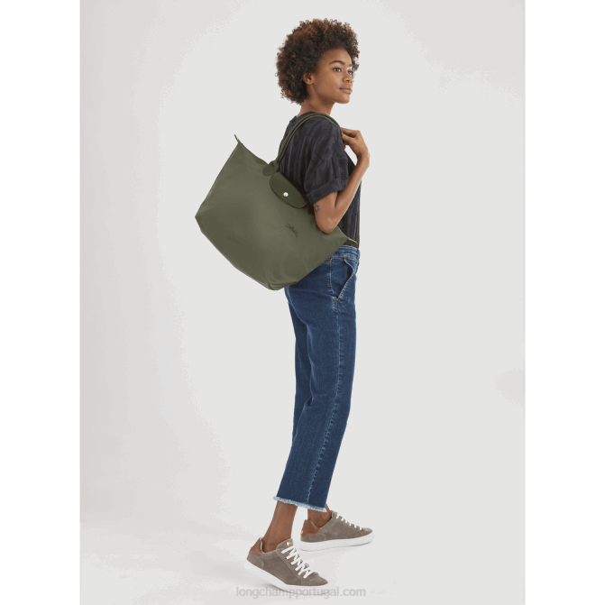 Longchamp 6DPZ403 floresta mulheres bolsa verde le pliage l