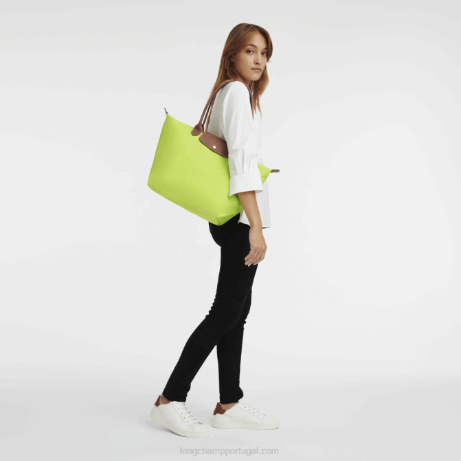 Longchamp 6DPZ415 luz verde mulheres bolsa tote original le pliage l