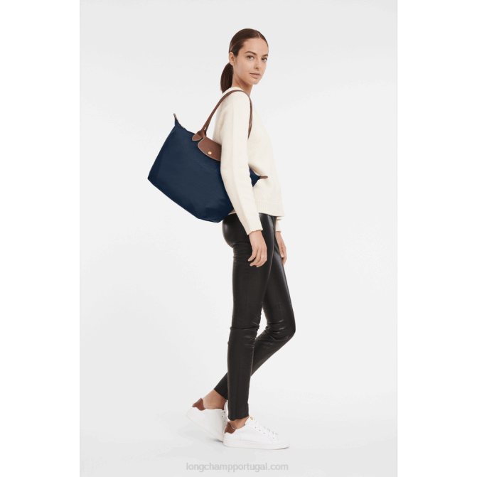 Longchamp 6DPZ417 marinha mulheres bolsa tote original le pliage l