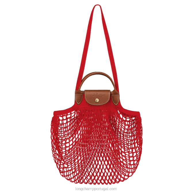 Longchamp 6DPZ4 vermelho mulheres bolsa de malha filet le pliage l