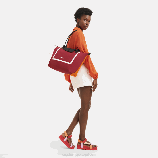Longchamp 6DPZ7 laranja/vinho mulheres bolsa coleção le pliage l