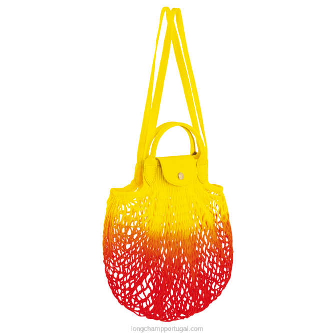 Longchamp 6DPZ8 amarelo alaranjado mulheres bolsa de malha filet le pliage l