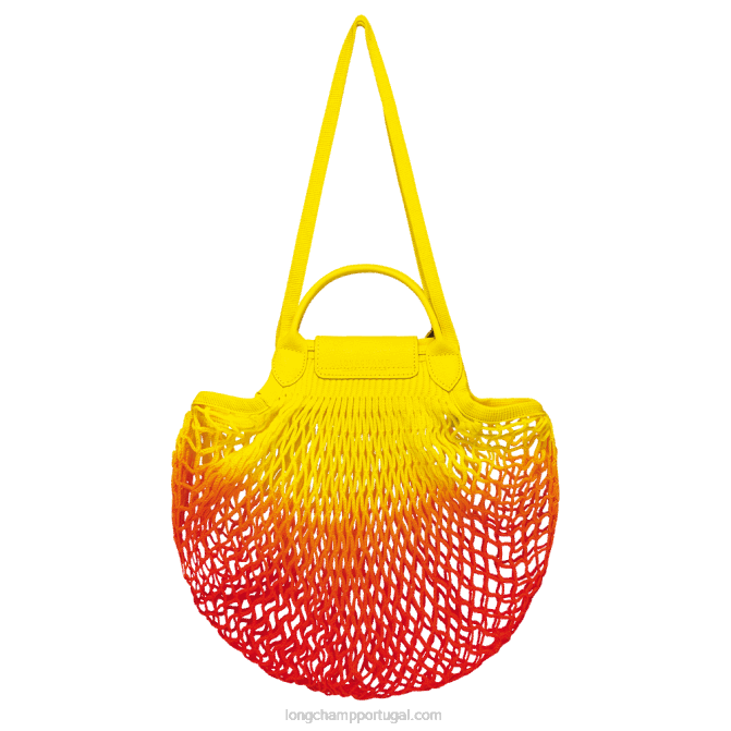 Longchamp 6DPZ8 amarelo alaranjado mulheres bolsa de malha filet le pliage l