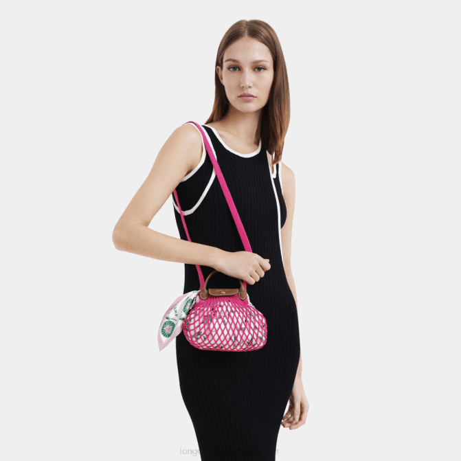 Longchamp 6DPZ220 doce mulheres bolsa de malha filet le pliage xs