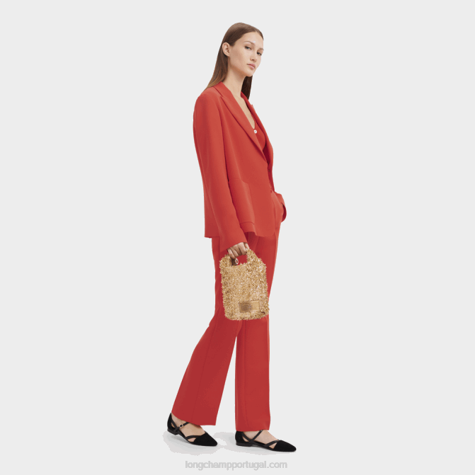 Longchamp 6DPZ221 ouro mulheres bolsa de coleção le pliage