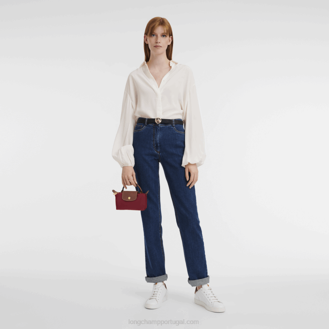 Longchamp 6DPZ664 vermelho mulheres bolsa original le pliage com alça