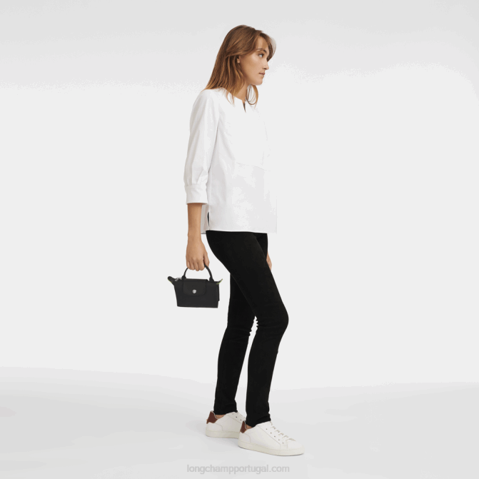 Longchamp 6DPZ669 preto mulheres bolsa le pliage verde com alça