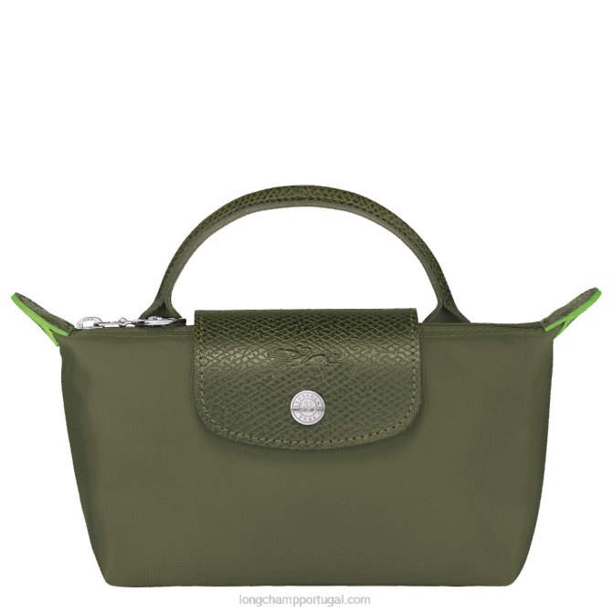Longchamp 6DPZ670 floresta mulheres bolsa le pliage verde com alça