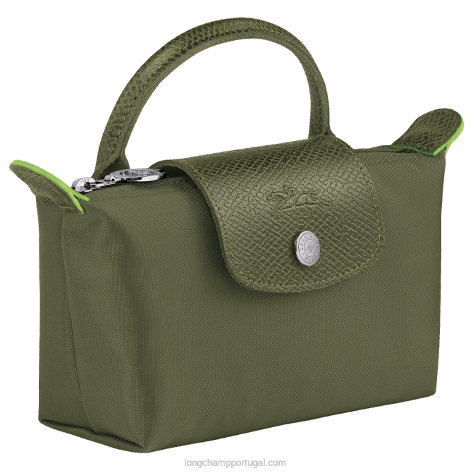 Longchamp 6DPZ670 floresta mulheres bolsa le pliage verde com alça
