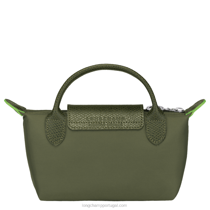 Longchamp 6DPZ670 floresta mulheres bolsa le pliage verde com alça