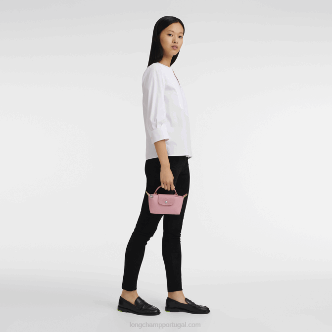 Longchamp 6DPZ675 pétala rosa mulheres bolsa le pliage verde com alça