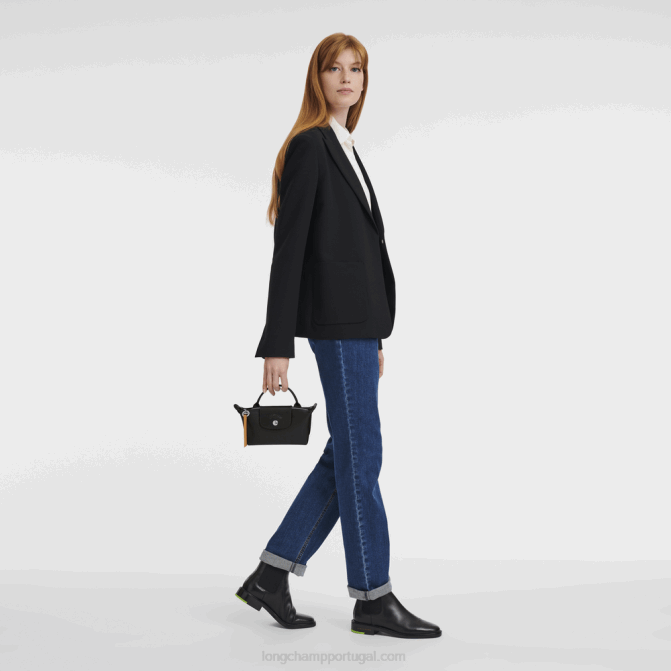 Longchamp 6DPZ678 preto mulheres bolsa city com alça le pliage