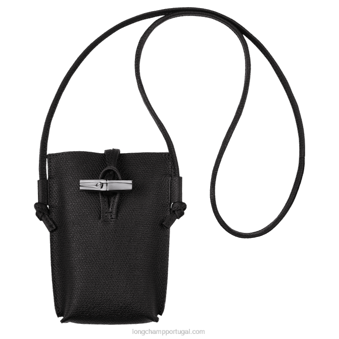 Longchamp 6DPZ683 preto mulheres capa de telefone roseau com renda