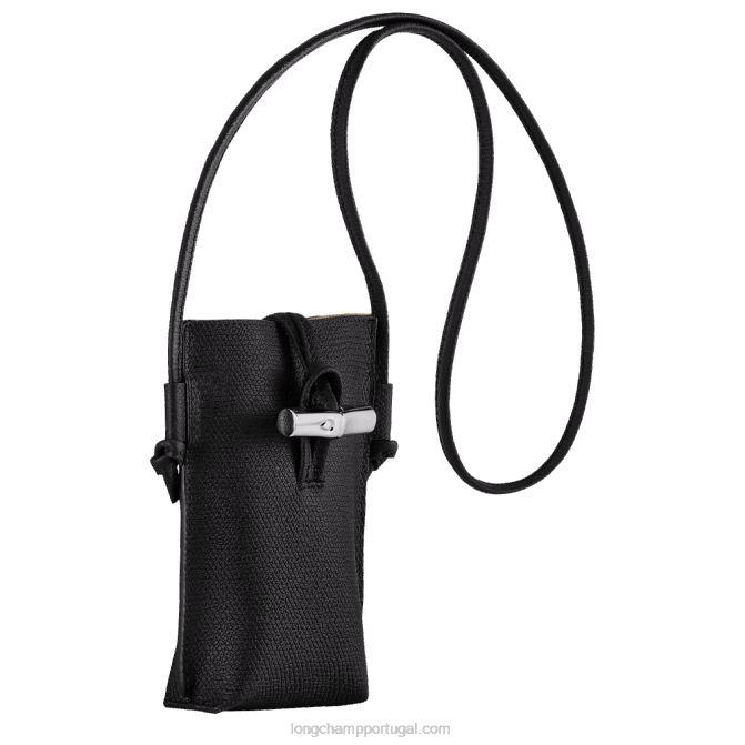 Longchamp 6DPZ683 preto mulheres capa de telefone roseau com renda
