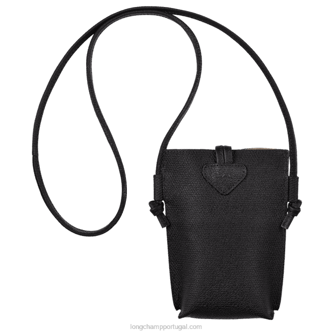 Longchamp 6DPZ683 preto mulheres capa de telefone roseau com renda